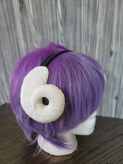 NEW ARRIVAL Jesters Horns  RAM horns headband 3D printed cosplay wow swirly  twisted  black or brown tiefling horns manga horned headband