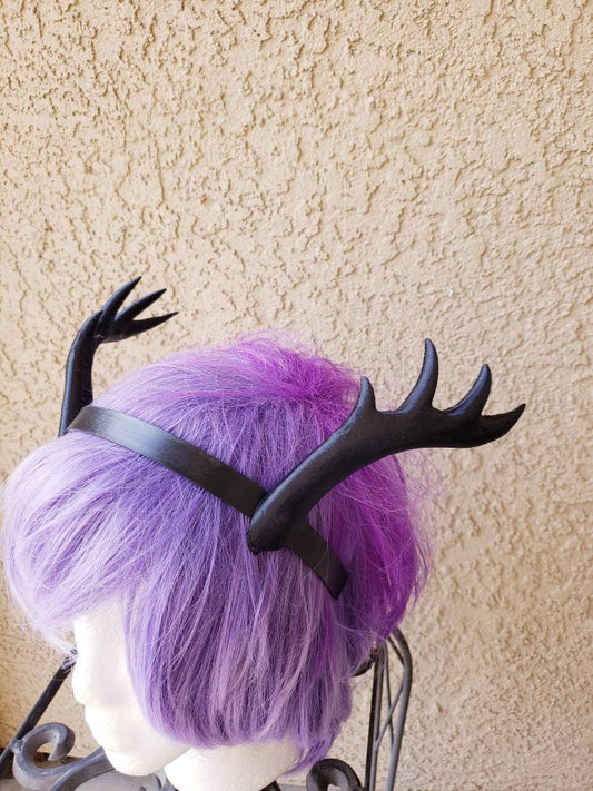 NEW ARRIVAL! Wood teifling Antlers  3D Printed (Ultra Light Weight Plastic) lean back Antlers comic-con fantasy fawn antlers headband