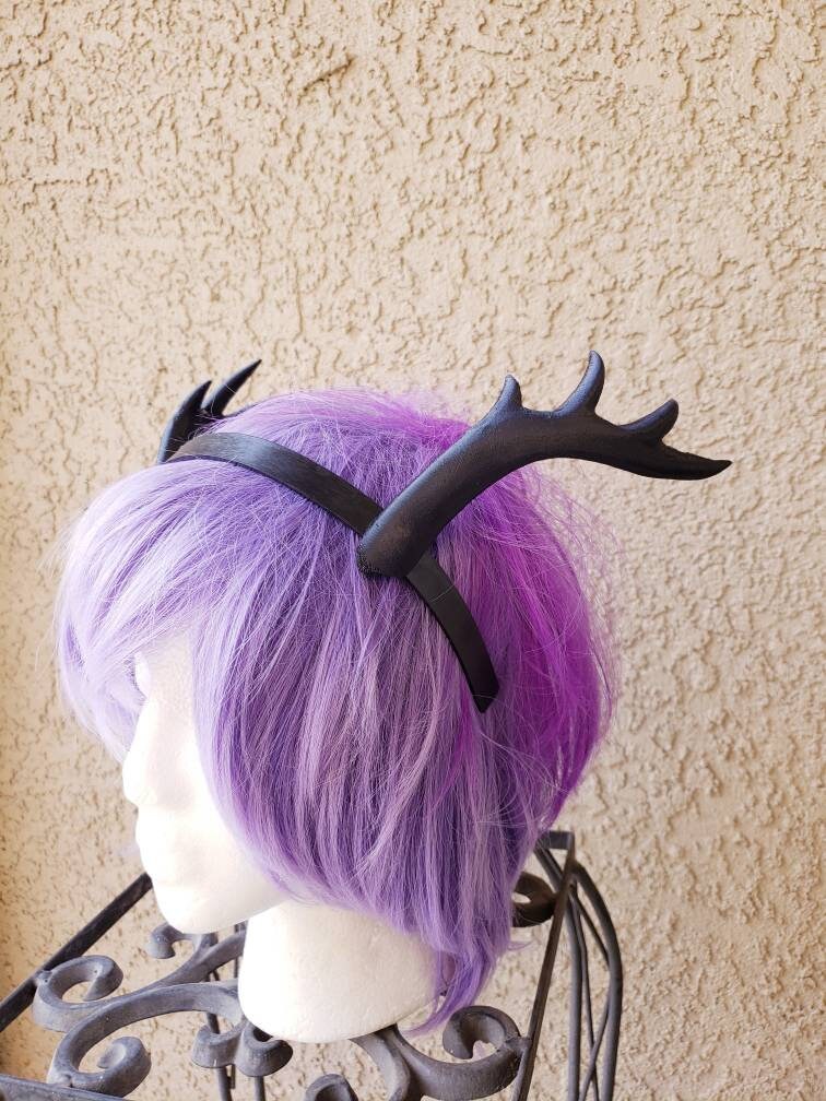 NEW ARRIVAL! Wood teifling Antlers  3D Printed (Ultra Light Weight Plastic) lean back Antlers comic-con fantasy fawn antlers headband