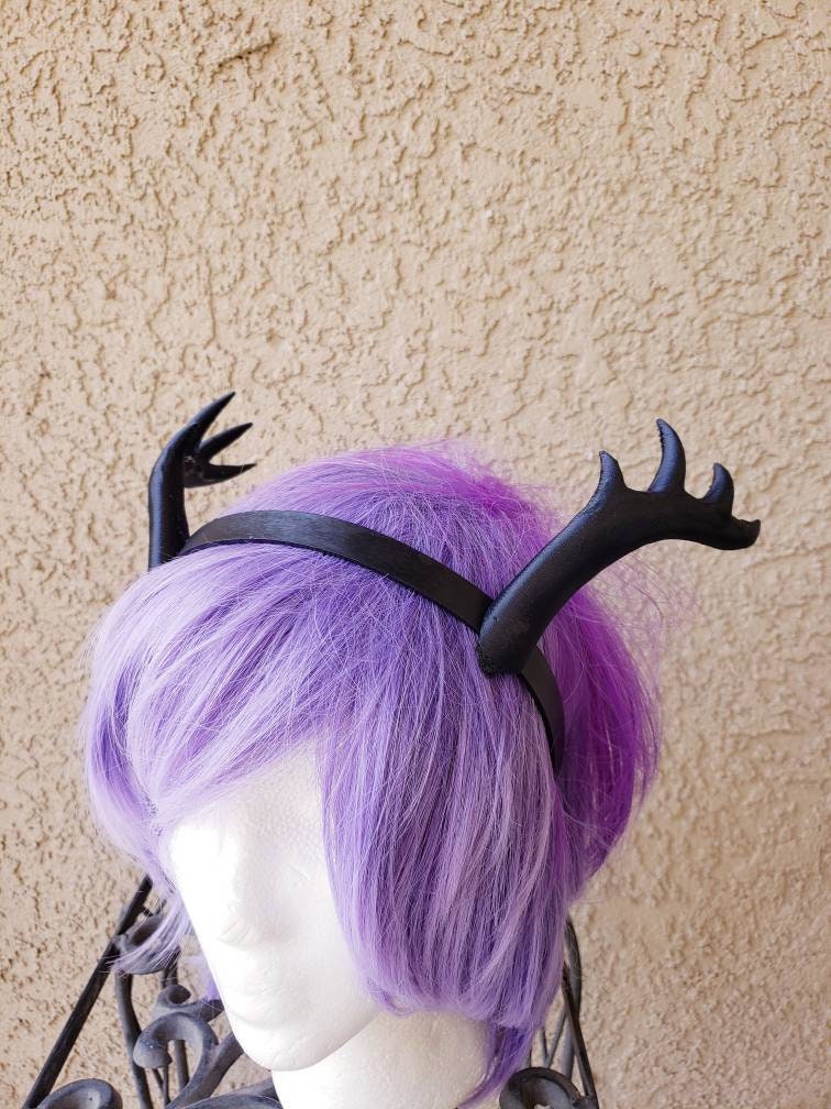 NEW ARRIVAL! Wood teifling Antlers  3D Printed (Ultra Light Weight Plastic) lean back Antlers comic-con fantasy fawn antlers headband