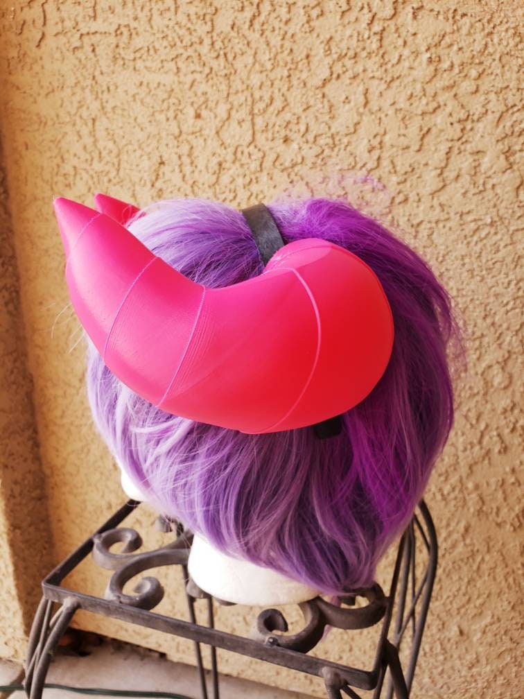 Narmaya inspired from granblue fantasy horns  Fat Bull horns headband 3D printed cosplay pink fantasy horns   Manga style horns Kawaii