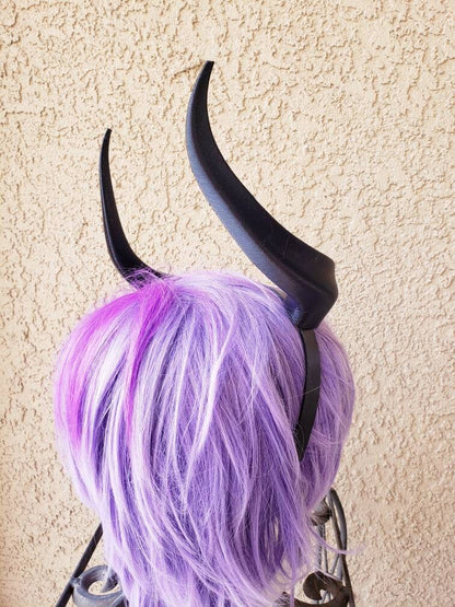 Teifling Gazelle horned headband Elvish Larp headdress black animal horns lightweight horns on a headband 3D print