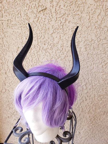 Teifling Gazelle horned headband Elvish Larp headdress black animal horns lightweight horns on a headband 3D print