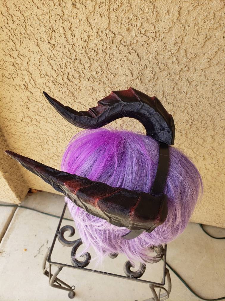 Fantasy Large Dragon horns Snake Dragon 3d printed horns on headband dragon costume headdress large goat horns beast horns dinosaur cosplay