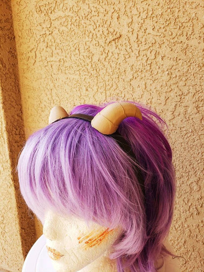 NEW ARRIVAL Small Bull Matador horns headband 3D printed cosplay comicon fantasy horns  option wow curly aqua horns overlord Poro horns