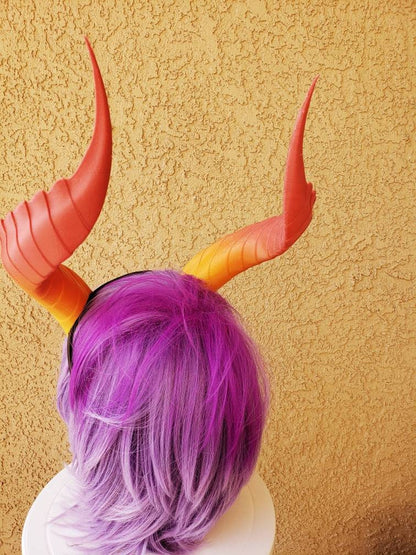 Fantasy Dragon Elegant long Dragon 3d printed horns on headband costume addition dragon comicon fantasy  lizzard horns