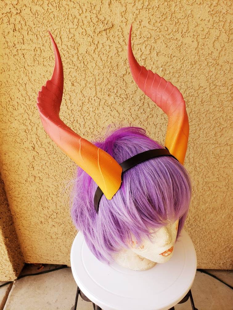 Fantasy Dragon Elegant long Dragon 3d printed horns on headband costume addition dragon comicon fantasy  lizzard horns