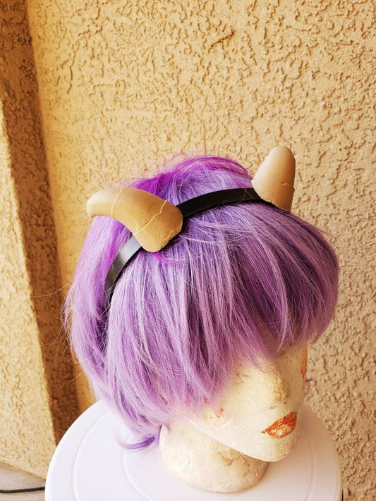NEW ARRIVAL Small Bull Matador horns headband 3D printed cosplay comicon fantasy horns  option wow curly aqua horns overlord Poro horns
