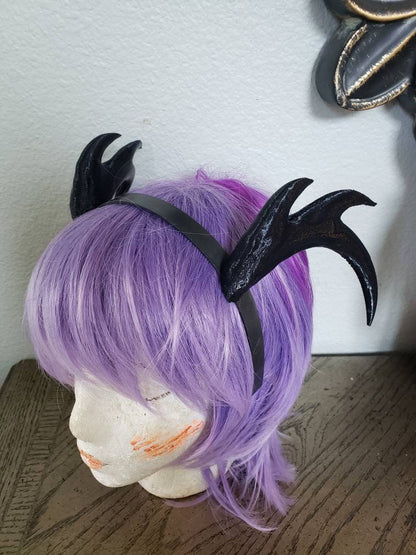 Half moon deer antlers 3d printed set horns on headband  dragon fantasy horns horned beast teifling antlers