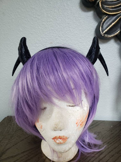 Half moon deer antlers 3d printed set horns on headband  dragon fantasy horns horned beast teifling antlers