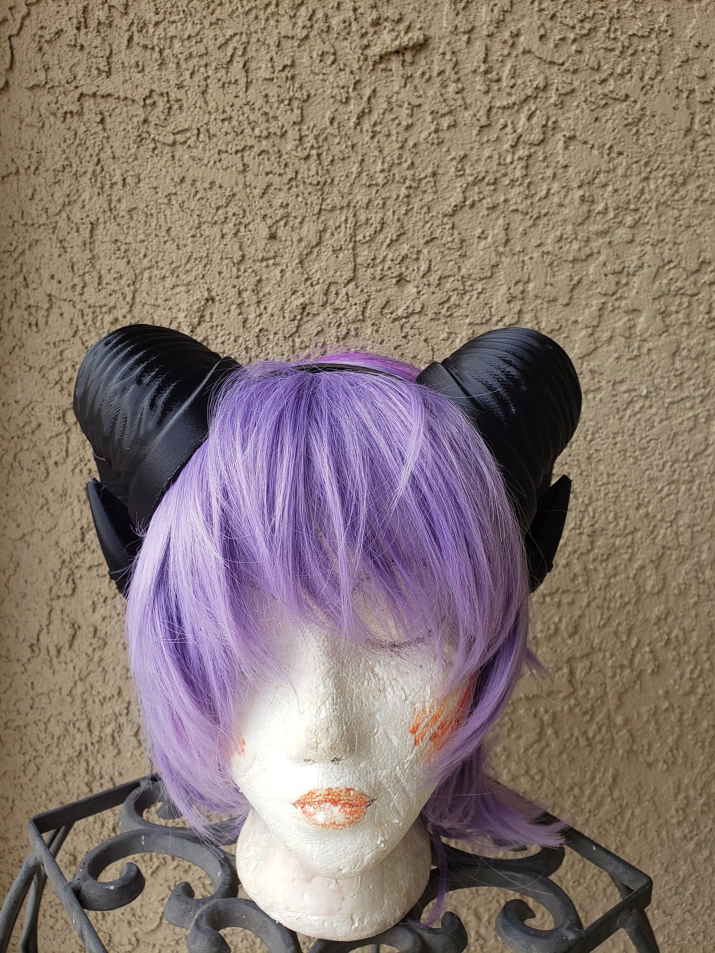 Jesters Horns  RAM horns headband 3D printed cosplay wow swirly  twisted  black or custom color liefling horns manga horned headband