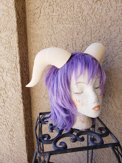 NEW ARRIVAL Dragon Goat Horns on a headband 3D printed fantasy Viking cosplay wow extra-large brown