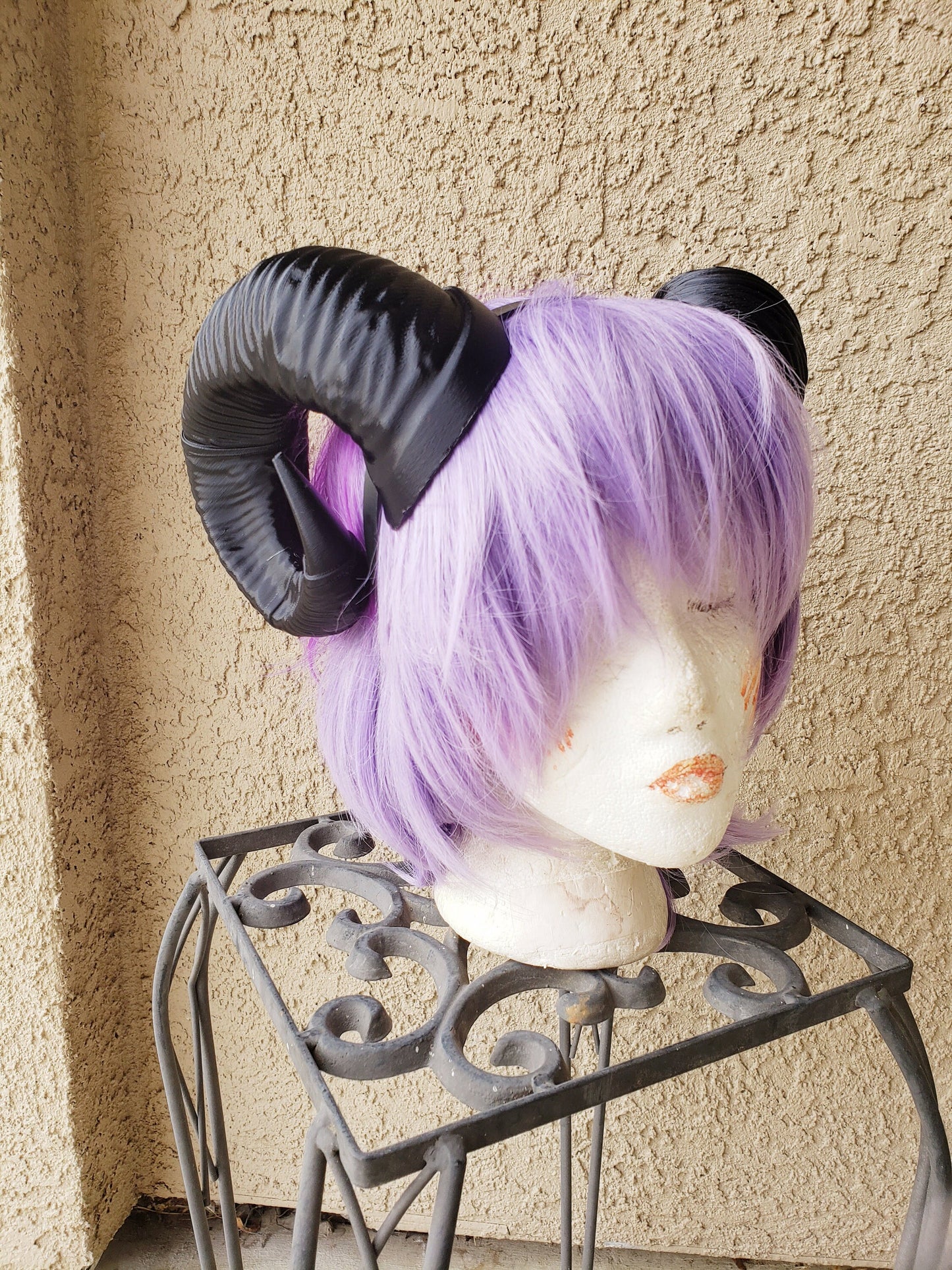 Jesters Horns  RAM horns headband 3D printed cosplay wow swirly  twisted  black or custom color liefling horns manga horned headband