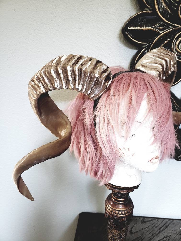 NEW ARRIVAL RAM horns headband 3D printed cosplay comicon stage performance horns extra large size.