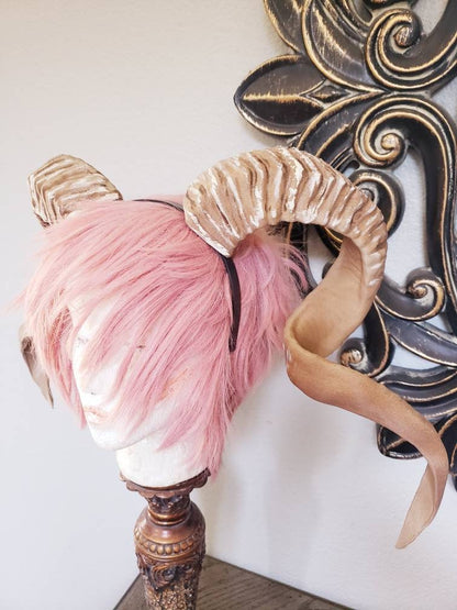 NEW ARRIVAL RAM horns headband 3D printed cosplay comicon stage performance horns extra large size.