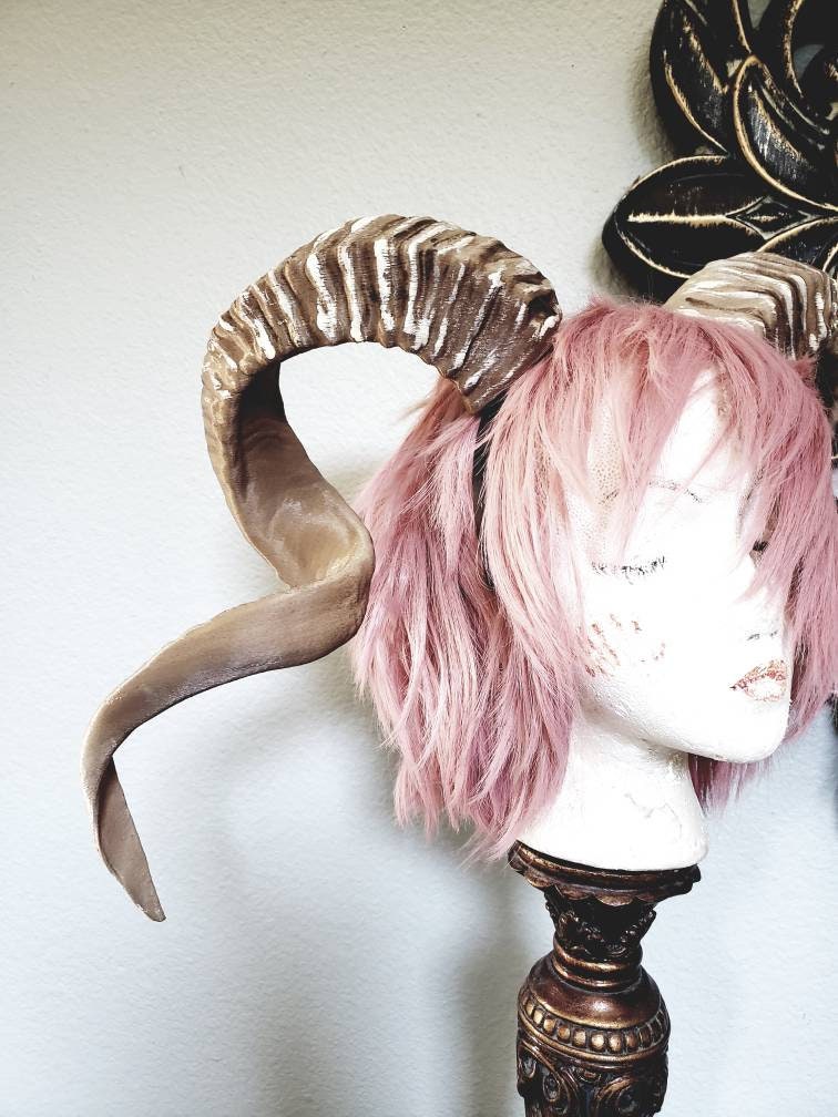 NEW ARRIVAL RAM horns headband 3D printed cosplay comicon stage performance horns extra large size.