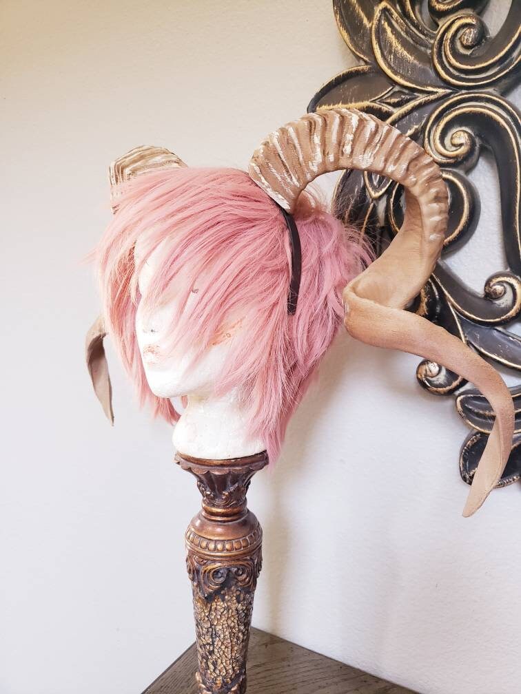 NEW ARRIVAL RAM horns headband 3D printed cosplay comicon stage performance horns extra large size.