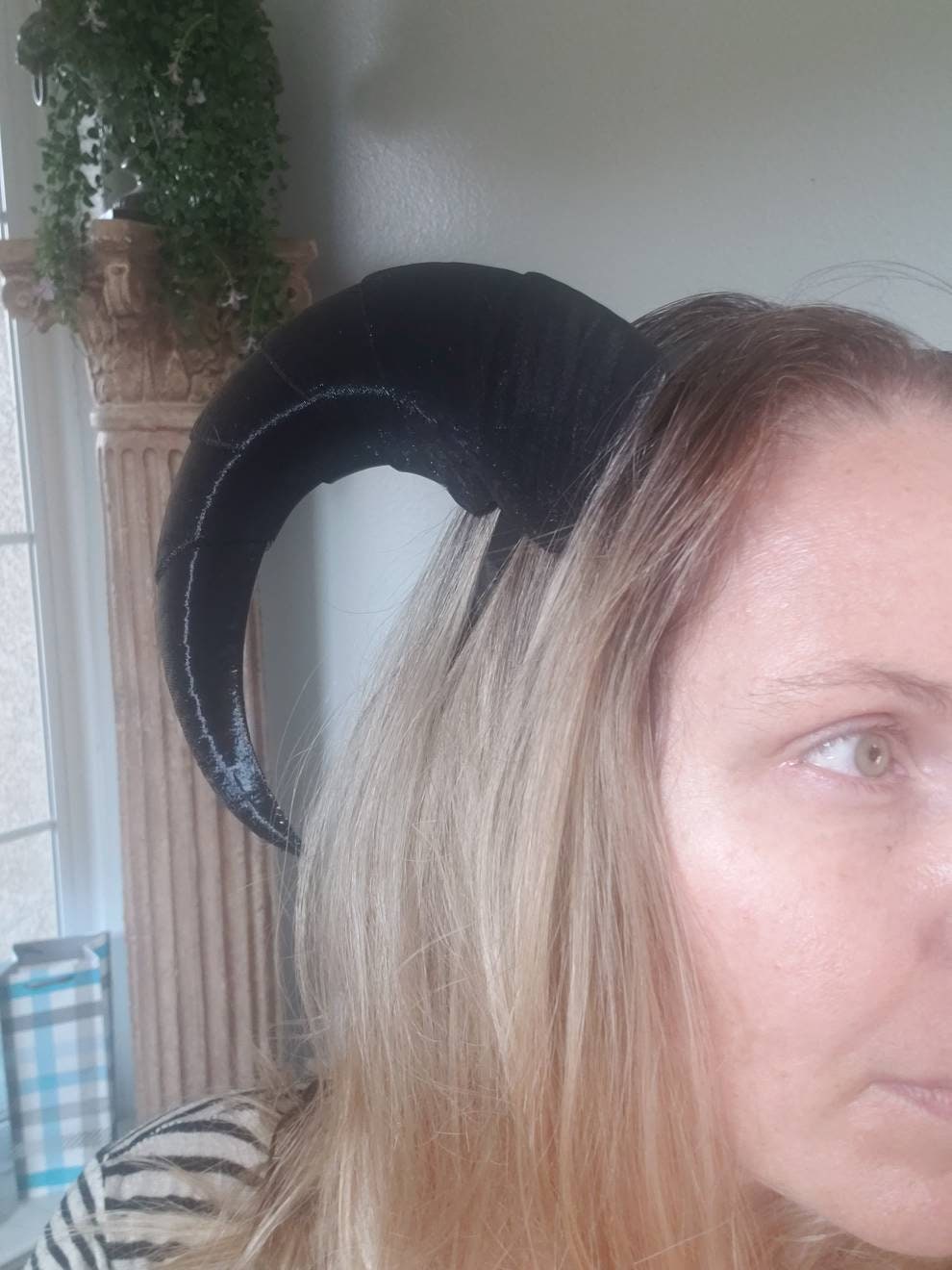 NEW ARRIVAL Crescent moon Dragon curled goat horns horned headband 3D printed cosplay comicon fantasy fursuit horns  curly black sheep horns