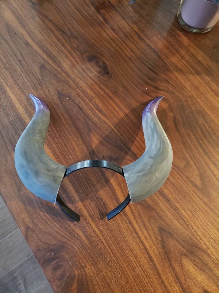 Fantasy smooth Dragon  horns 3d printed horns on headband costume headress addition  comicon teifling lightweight horns