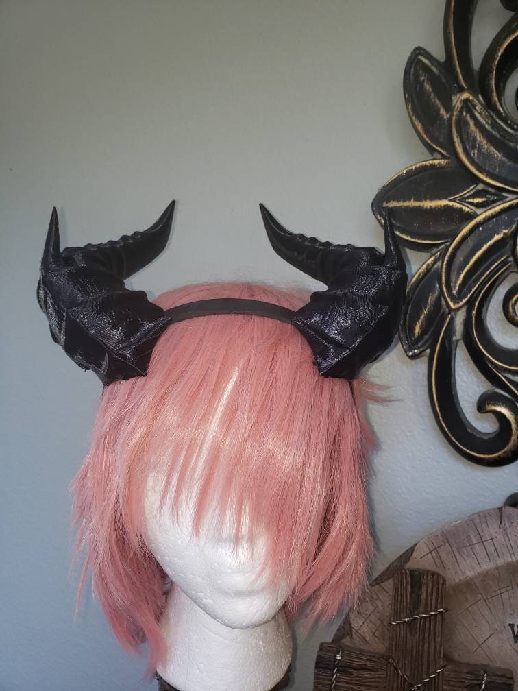 Fantasy splintered Dragon horns Snake Dragon 3d printed horns on headband  dragon  headress large goat horns beast horns dinosaur cosplay