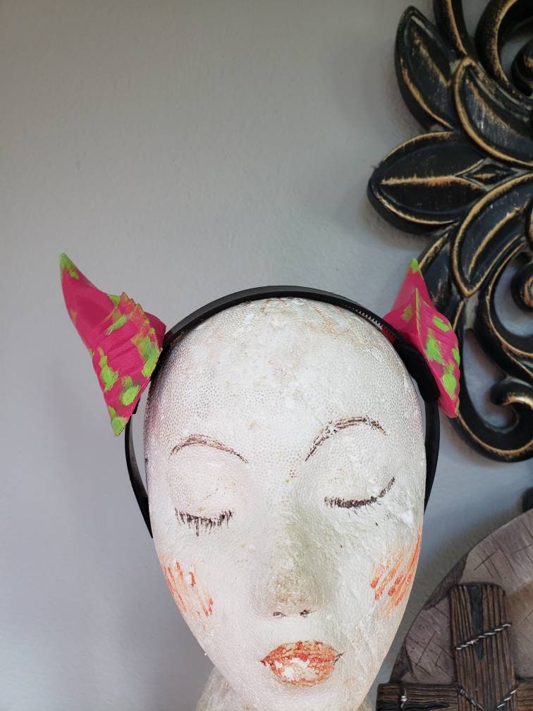 Dragon fruit style inspired 3d printed horns on headband DIY costume addition dragon ears  lizzard horns