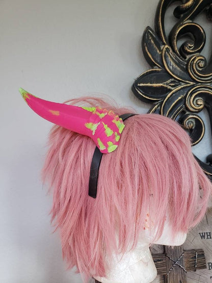 Dragon fruit style inspired 3d printed horns on headband DIY costume addition dragon ears  lizzard horns