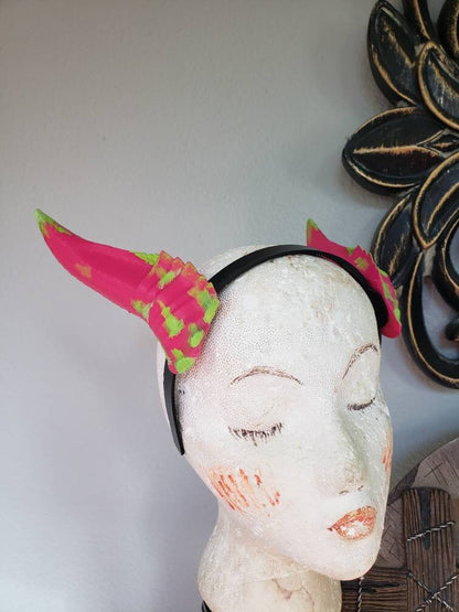 Dragon fruit style inspired 3d printed horns on headband DIY costume addition dragon ears  lizzard horns