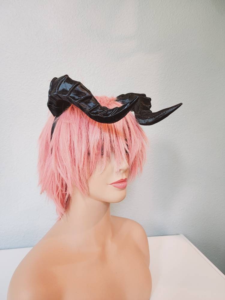 Forward facing Dragon horns Snake Dragon 3d printed horns on headband  dragon costume headress large goat horns beast horns dinosaur