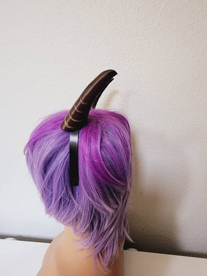 Phil from Hercules Disney headdress horns  ultra lightweight attached to a headband cosplay set Headdress Goat horns with stripes