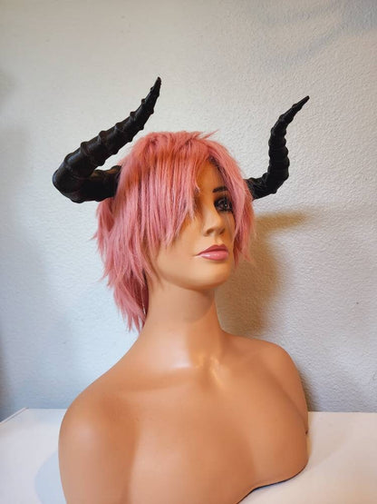 Matador-Bull-horns-ribbed-3D printed horned headband comic-con cosplay horns anime character teifling