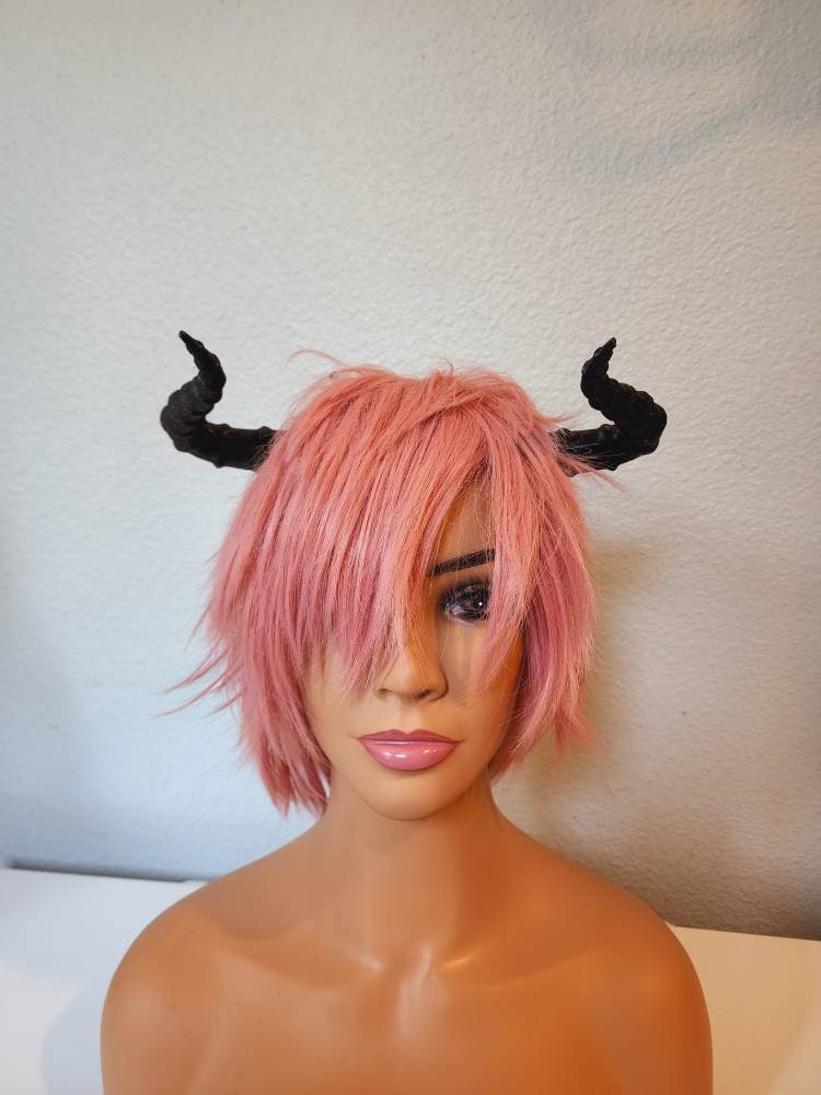 Small Matador-Bull-horns-ribbed-3D printed horned headband comic-con cosplay horns anime character teifling