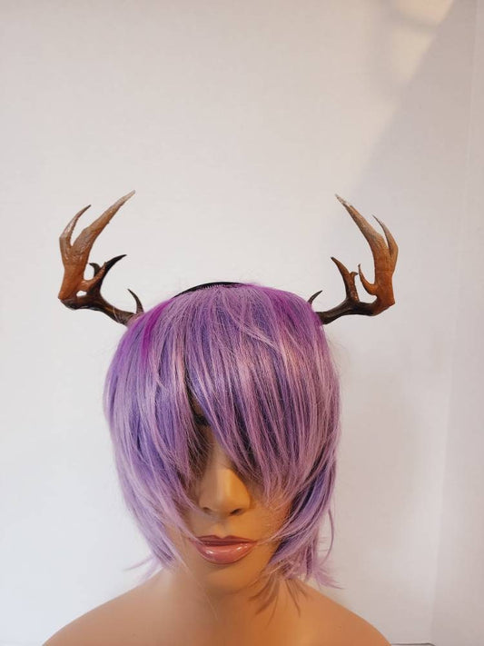 Mini 6 inch Realistic Stag Hircine  horns / Deer Antlers Horns  3D Printed (Ultra Light Weight Plastic) Reindeer  comic-con