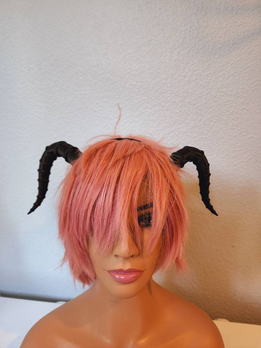 Small Matador-Bull-horns-ribbed-3D printed horned headband comic-con cosplay horns anime character teifling