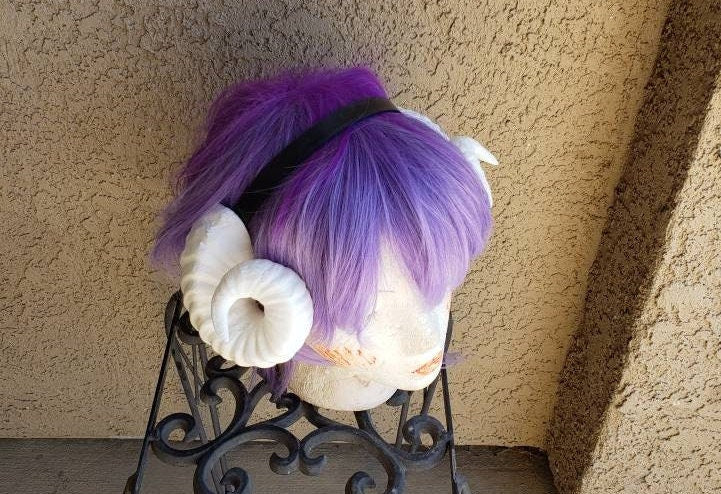 NEW ARRIVAL Jesters Horns  RAM horns headband 3D printed cosplay wow swirly  twisted  black or brown tiefling horns manga horned headband