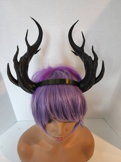 Fantasy Dragon spindly horns 3d printed horns on headband costume addition dragon comicon teifling branch leviathan