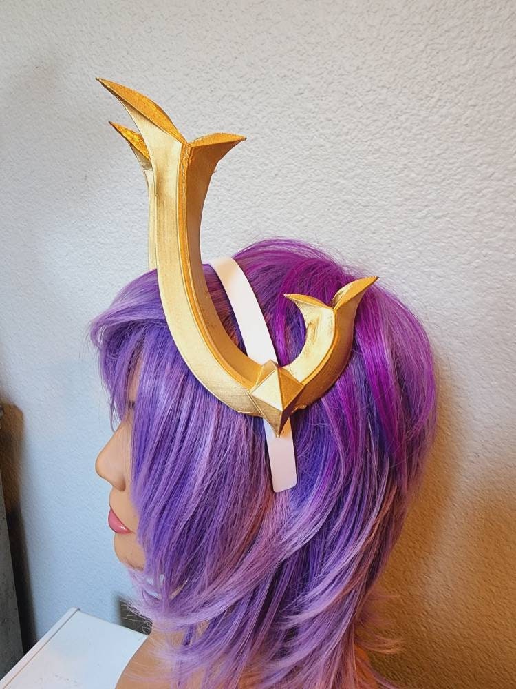 Raiden Shogun from Genshin gold horns Dragon 3d printed horns two sets on headband costume addition dragon Comicon fantasy  horns