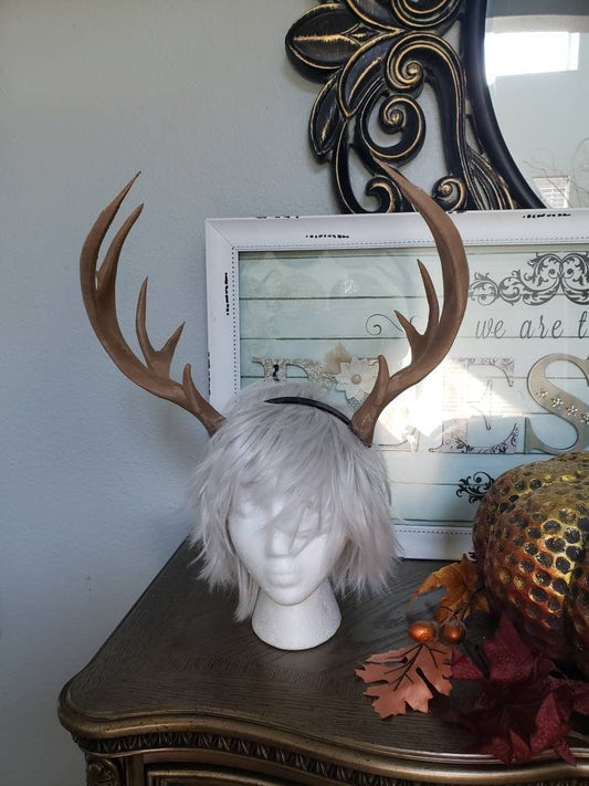 NEW! Realistic Doe Elk Deer Antlers Horns XL stag antlers 3D Printed (Ultra Light Weight Plastic) Reindeer Antlers comic-con
