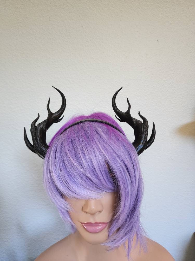 Fantasy small Dragon spindly horns 3d printed horns on headband costume addition dragon comicon teifling branch leviathan