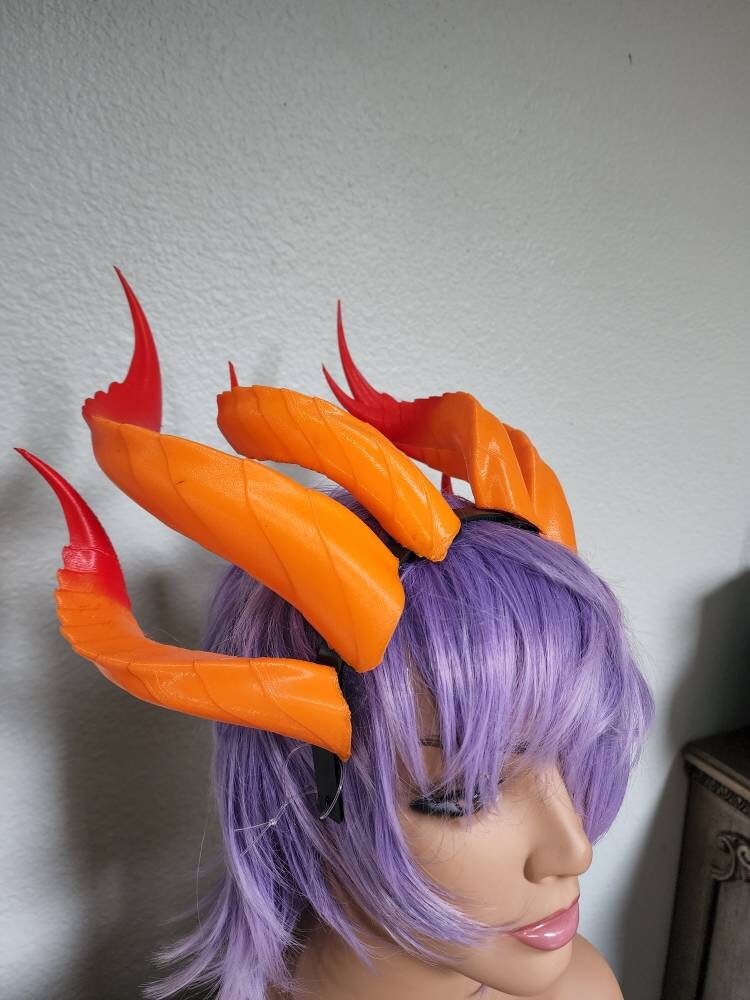 Fantasy Dragon Elegant long Dragon 3d printed horns three sets on headband costume addition dragon comic-con fantasy  lizard horns