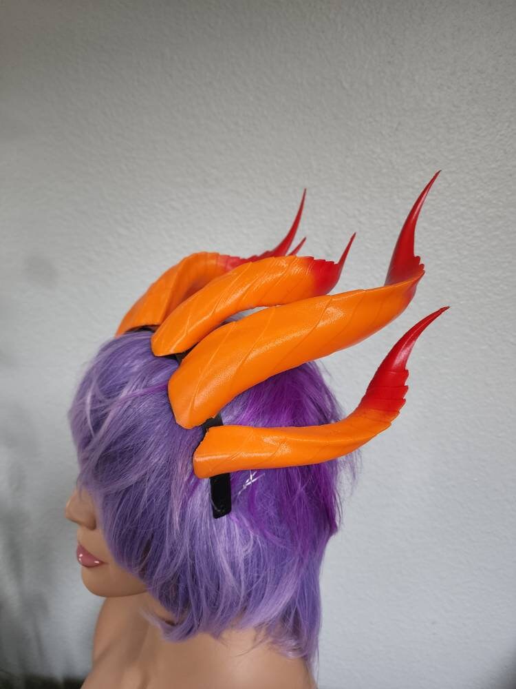 Fantasy Dragon Elegant long Dragon 3d printed horns three sets on headband costume addition dragon comic-con fantasy  lizard horns