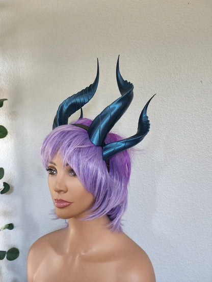 Fantasy Dragon Elegant long Dragon 3d printed horns two sets on headband costume addition dragon comicon fantasy  lizzard horns
