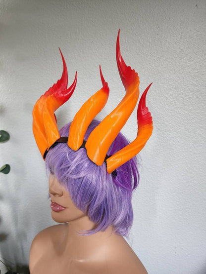 Fantasy Dragon Elegant long Dragon 3d printed horns three sets on headband costume addition dragon comic-con fantasy  lizard horns