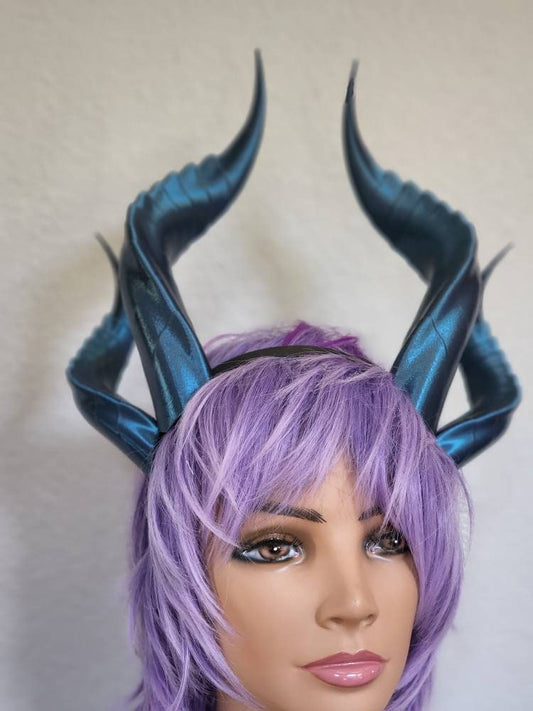 Fantasy Dragon Elegant long Dragon 3d printed horns two sets on headband costume addition dragon comicon fantasy  lizzard horns