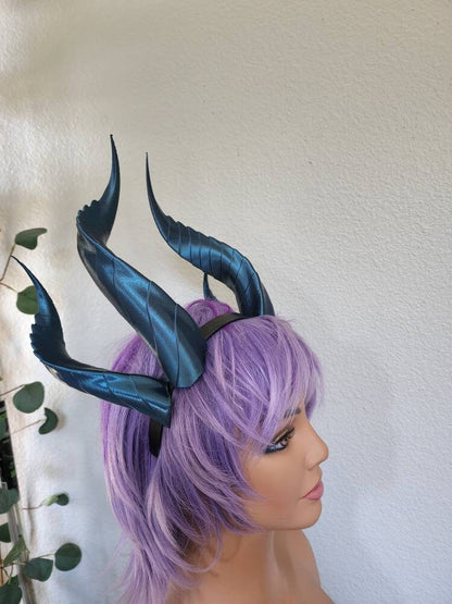 Fantasy Dragon Elegant long Dragon 3d printed horns two sets on headband costume addition dragon comicon fantasy  lizzard horns