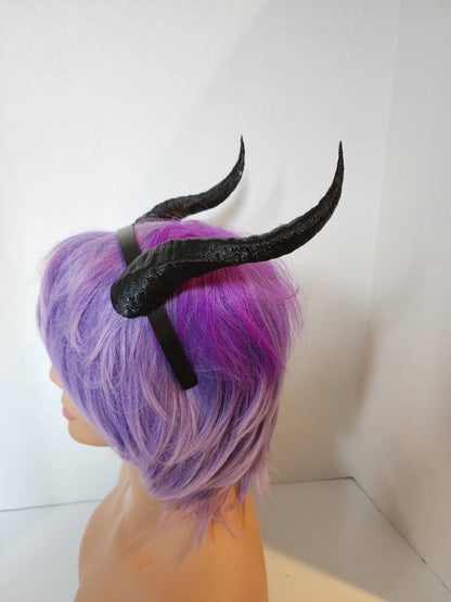 Deanerys Dragon inspired 3d printed antelope style horns on headband DIY costume addition twisted lizzard horns