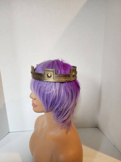 King Arthur style crown viking crown for man larp crown knight headdress head shield  3d printed tiara forged look celtic crown