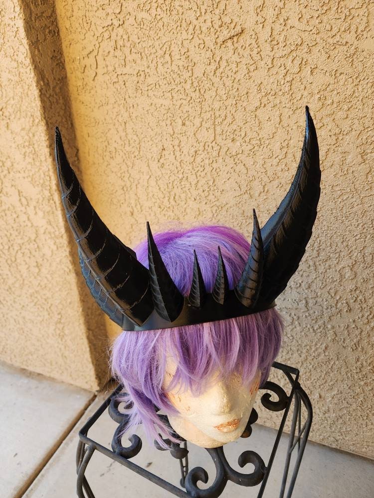 Fantasy  Ten Horned Dragon 3d printed horns Dragon crown on headband costume addition dragon comicon fantasy behemoth horns