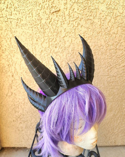 Fantasy  Ten Horned Dragon 3d printed horns Dragon crown on headband costume addition dragon comicon fantasy behemoth horns