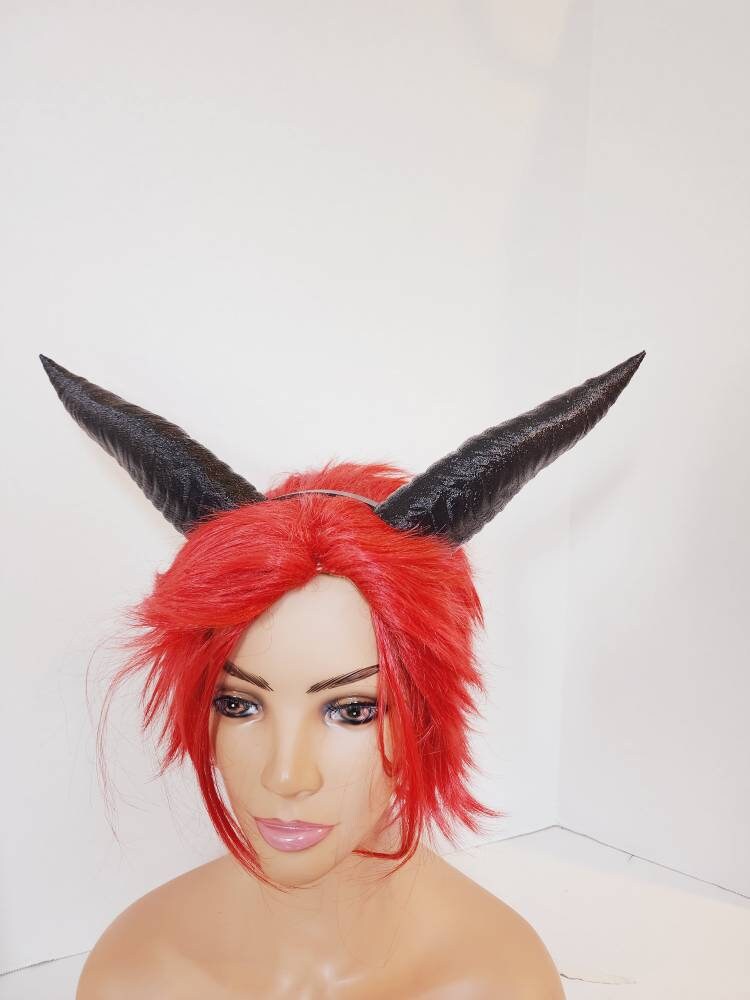 Goat fantasy 3d printed horns  horns on headband taurus horns Billy goat horns