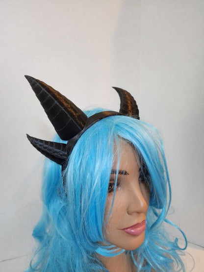 Fantasy Deanerys Dragon inspired 3d printed double set horns on headband Larp  costume addition beast horns  lizzard horns